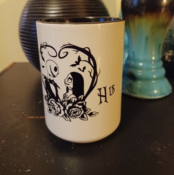 Disney Jack and Sally "His" black & white mug (072024C) - Picture 1 of 4